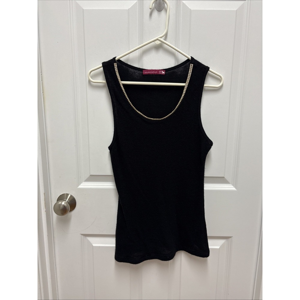 Wild About Cashmere Black Tank With Double Diamonds - Size Small ?